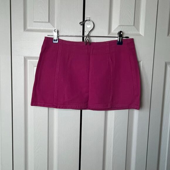 Pretty Little Thing Micro Mini Denim Skirt Pink 2 - Picture 1 of 8
